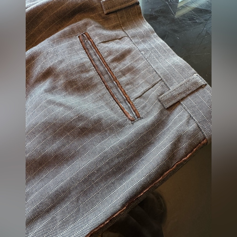 Etro Gray Herringbone Trousers, Cotton, Linen, made in Italy, size 54